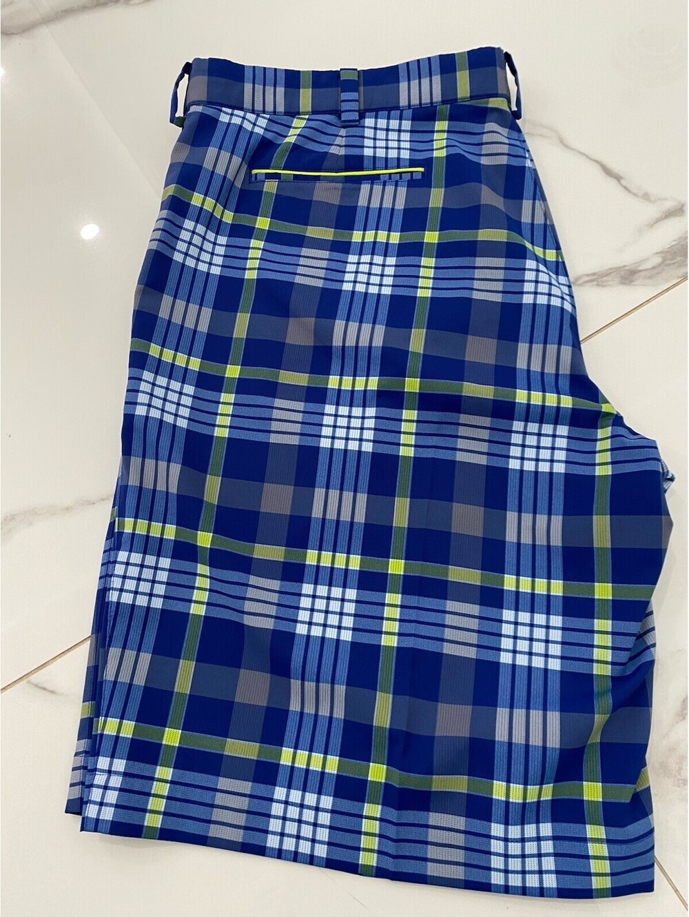 Nike Golf Dri-Fit Shorts Mens Size 40 Blue Plaid Check Pattern Stretch